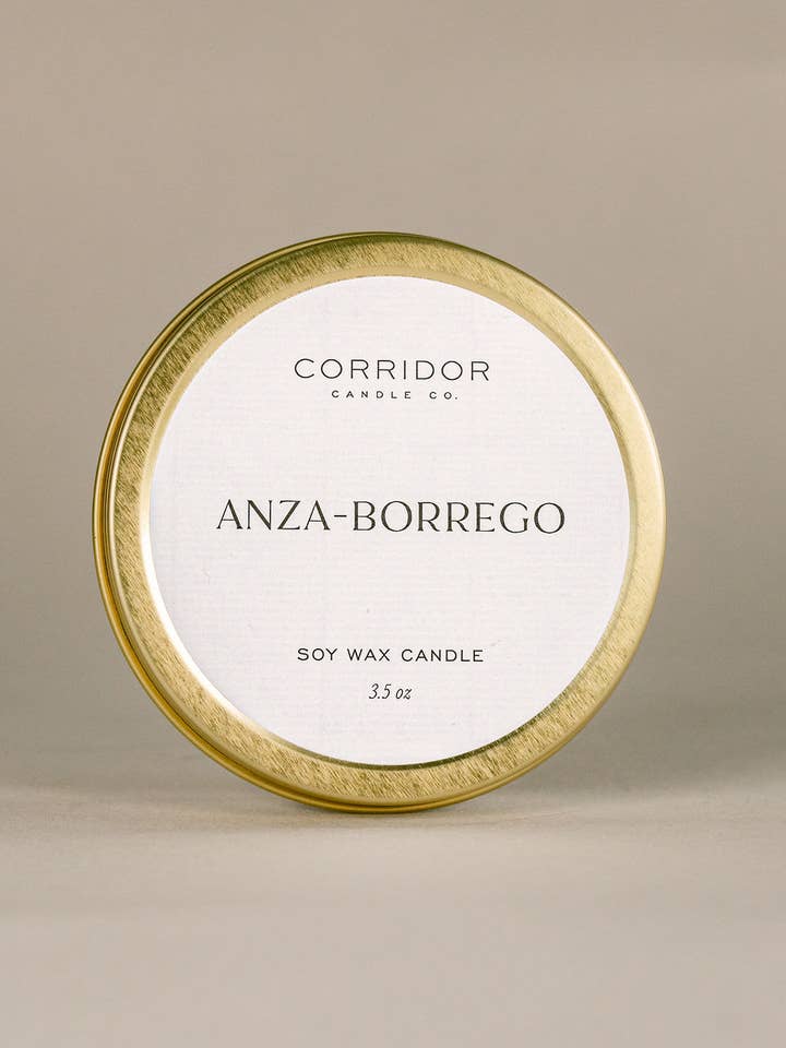 Anza-Borrego Travel Candle for wholesale by Corridor Candle Co.