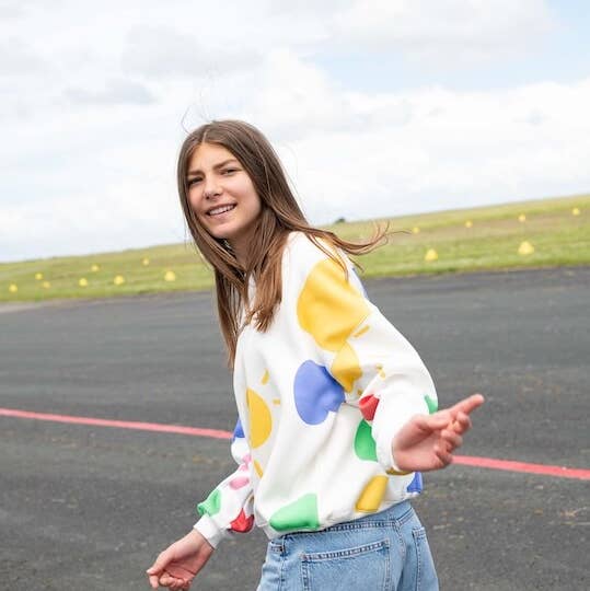 Ayuna - Wholesale Graphic Sweatshirt - Women's - Women's Oversized Cotton Sweatshirt Slightly Cropped - Miro3