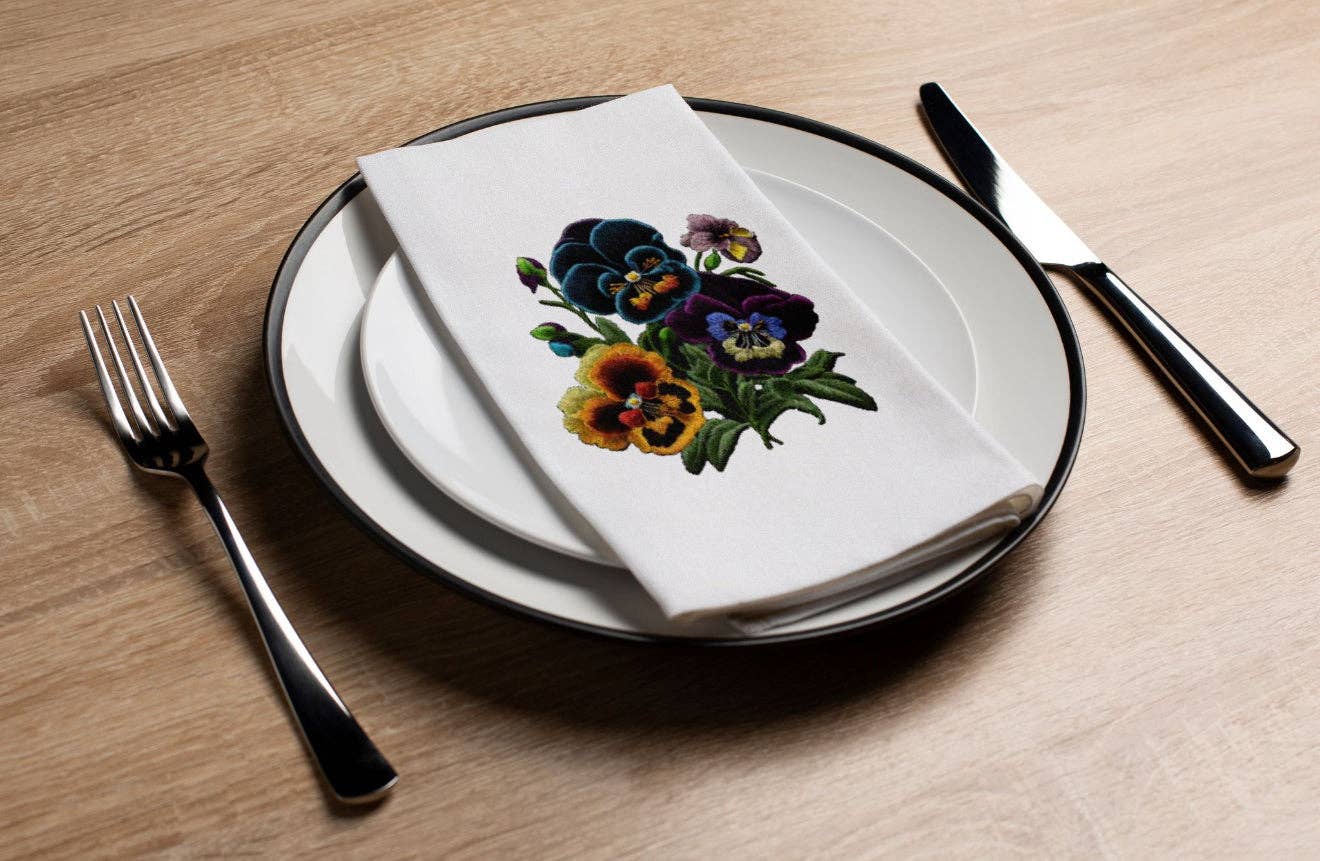 Altoonastore - Wholesale Disposable Napkin - Embroidered Floral - Printed Guest Towel