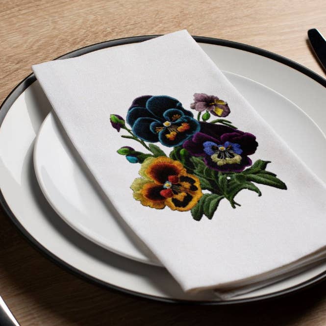 Altoonastore - Wholesale Disposable Napkin - Embroidered Floral - Printed Guest Towel0