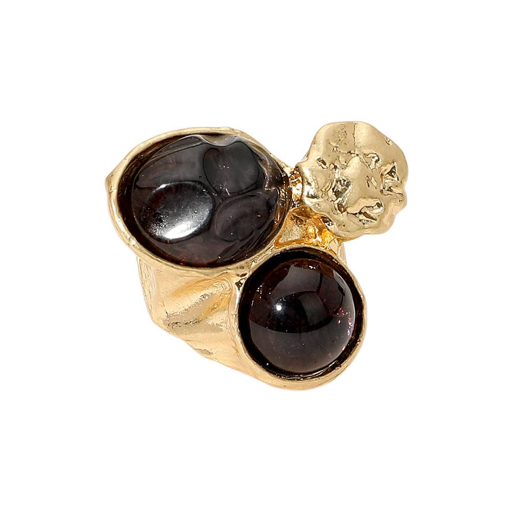 Sensibling Corp. - Wholesale Single Stone/Solitaire Ring - Abstract Chunky Stone Textured Stretch Ring
12