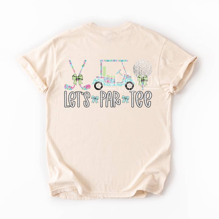 Let's Par Tee- Preppy Floral Golf Shirt for wholesale by Blue Moon Apparel