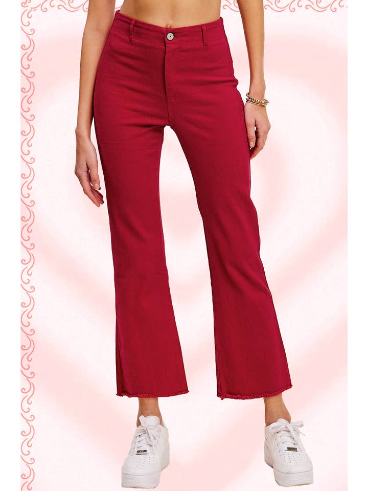 La Miel – Calças - Mulher por atacado – MCP3113-Calças Flare elástica de Cintura Alta Lavada e Macio50