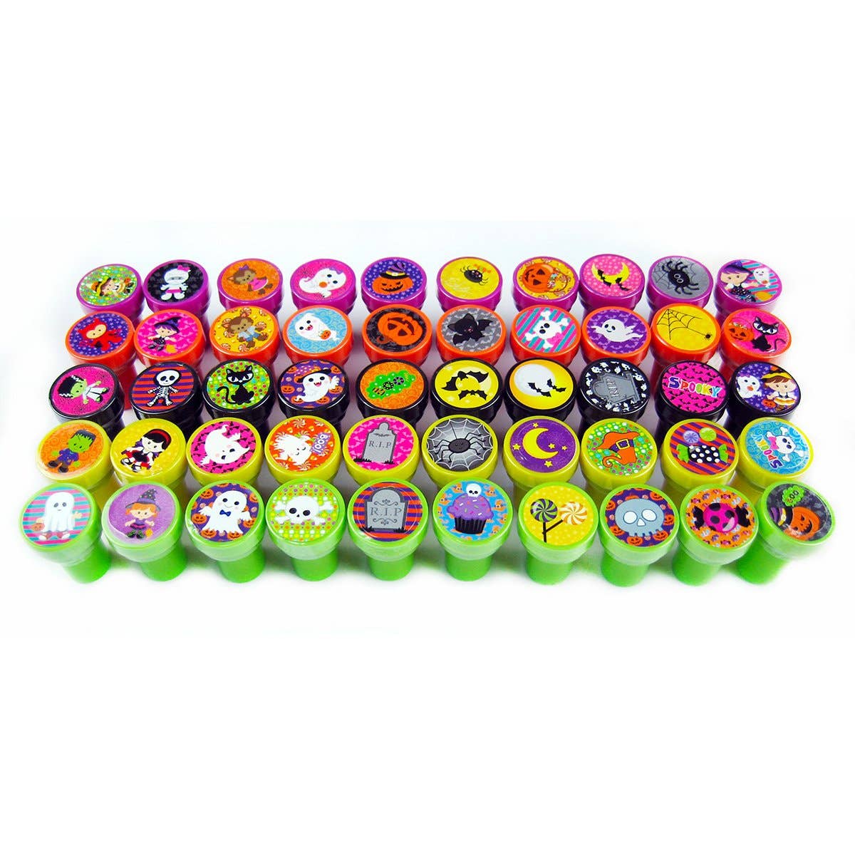 Tiny Mills - Wholesale Rubber/Decorative Stamp - Kids & Baby - 50 Pcs Halloween Assorted Stampers for Kids3