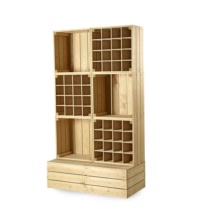 Wooden Crate Shop Display Stand - Double Wine Display Stand for wholesale by Gadsby