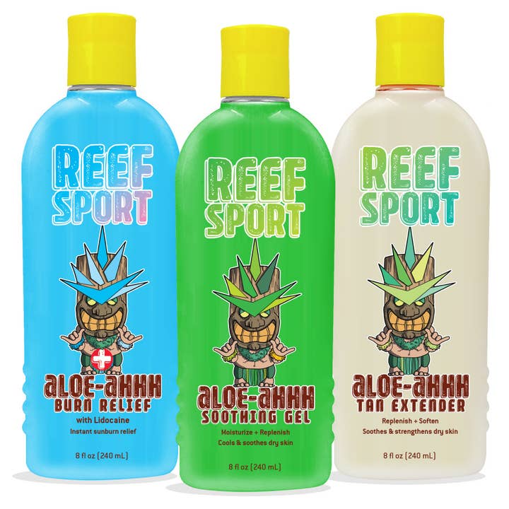 Reef Sport Suncare - Wholesale Aftersun/Sun Damage Repair Cream - REEF ALOE-Ahhh BLUE Gel - 8z4