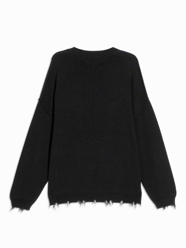 Robin K - Wholesale Sweatshirt - Men's - Konus Men's Oversize Sweater in Black1