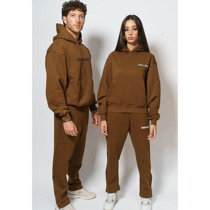 NObRAND MMXX - Vendita all'ingrosso Felpa con cappuccio - Unisex - FELPA NOBRAND MMXX CIOCCOLATO WORLD UNISEX