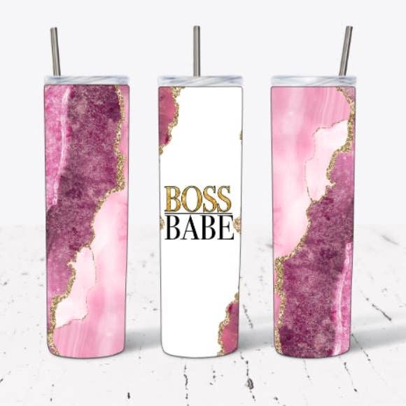 Gobelet Rose Boss Babe pour la vente par BS Crafty Customs