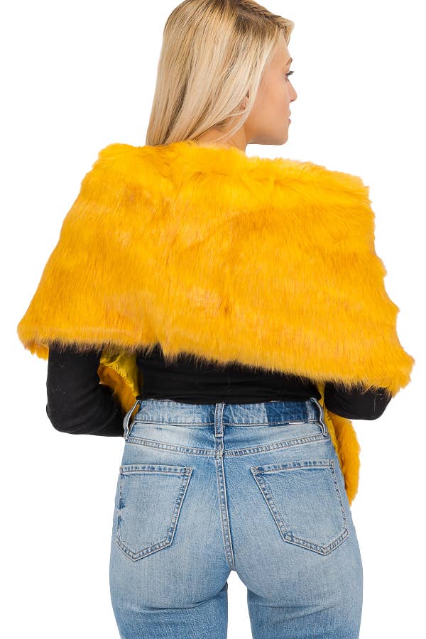 Cap Zone - Wholesale Scarf - Women's - Luxury Faux Fur Satin Lined Stole Shawl Scarf1