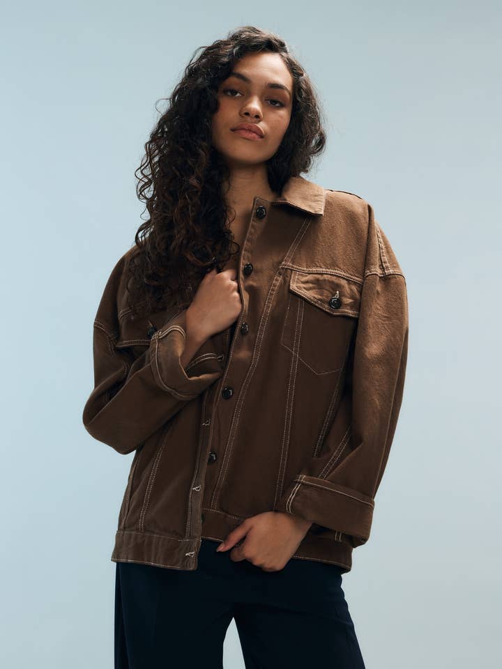 Brown jacket Tamar for wholesale by Nitah