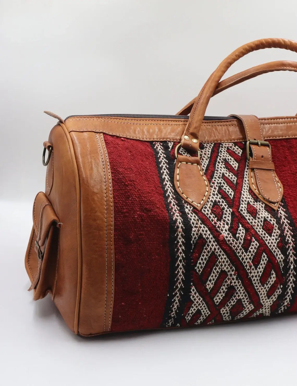 Melecraft - Venta al por mayor Bolsa de viaje - Mujer - Bolsa de viaje kilim de cuero marroquí estilo hipster5