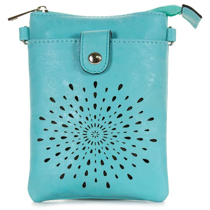 22 Tote - Wholesale Crossbody Bag - Women's - Laser Starburst Cell Phone Crossbody Wristlet