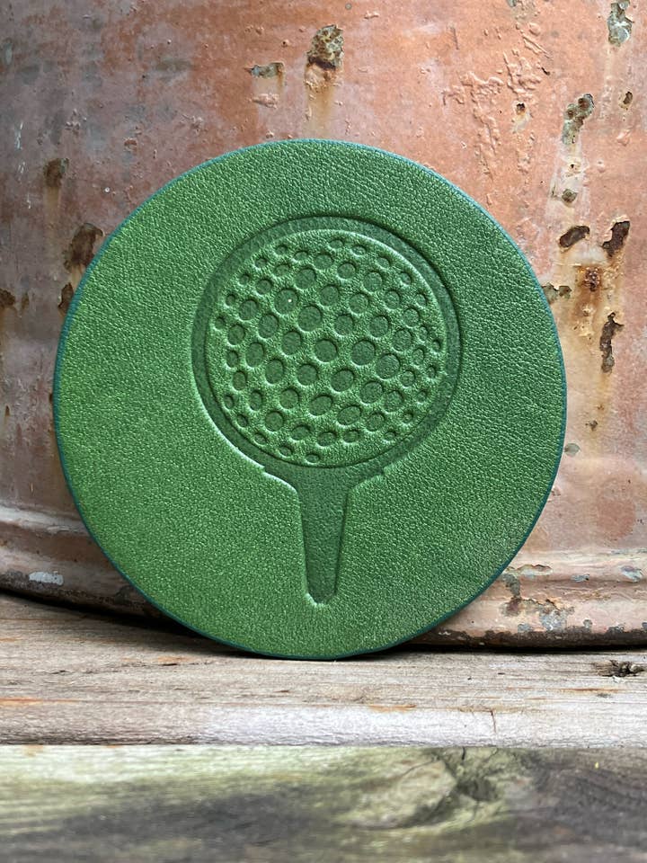 Leather Coaster - Balle de golf pour la vente par Jimmyrockit
