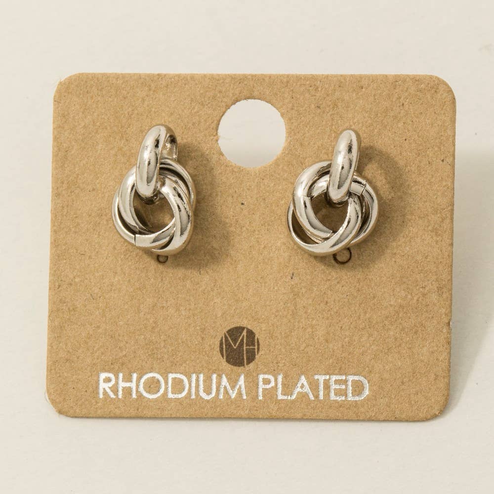 Fame Accessories - Wholesale Stud/Post Earrings - Metallic Knot Stud Earrings4
