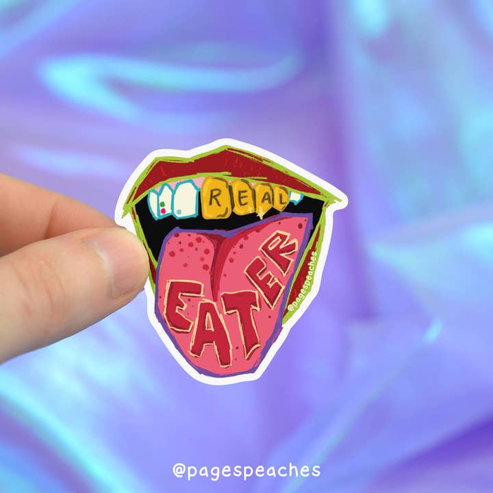 Real Eater Waterproof Vinyl Sticker for wholesale by Page's Peaches