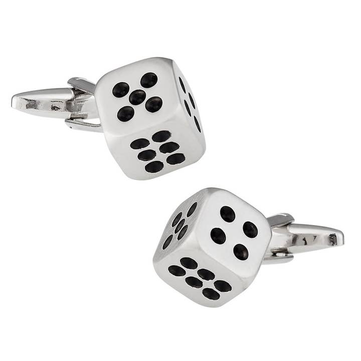Pair of Dice Cuff Fasteners for wholesale by Stolen Riches