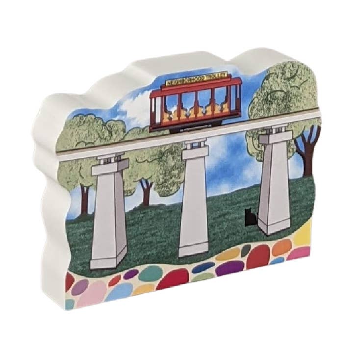 Cats Meow Village, Mister Rogers' Neighborhood Trolley for wholesale by Cats Meow Village