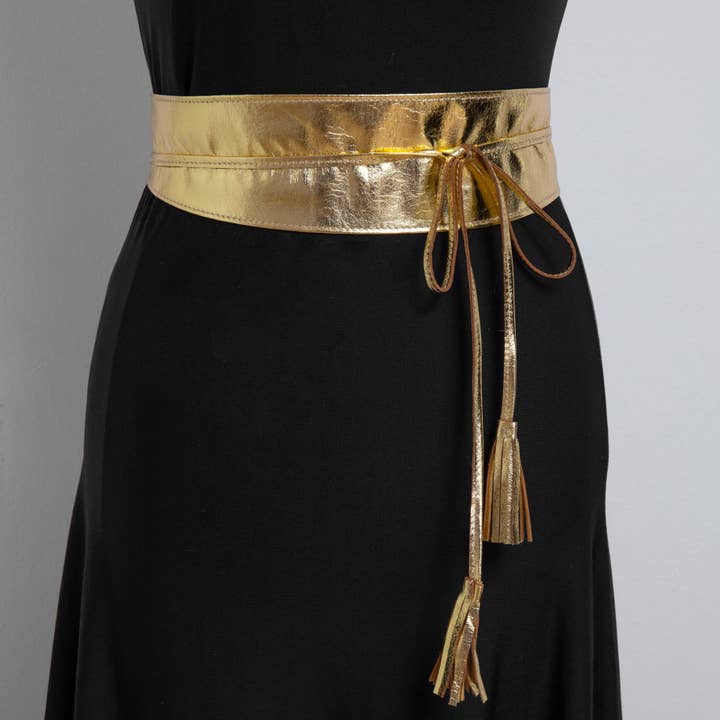 JUAN·JO GALLERY (Leather Gallery, SCP) - Vente Ceinture – femme - Ceinture Obi en cuir bronze