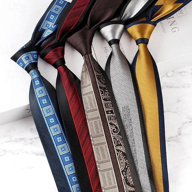 Ecovear - Wholesale Necktie – Men’s - Men's Neckties Fashion Formal Splice Color Block Wedding Party Daily Wear7