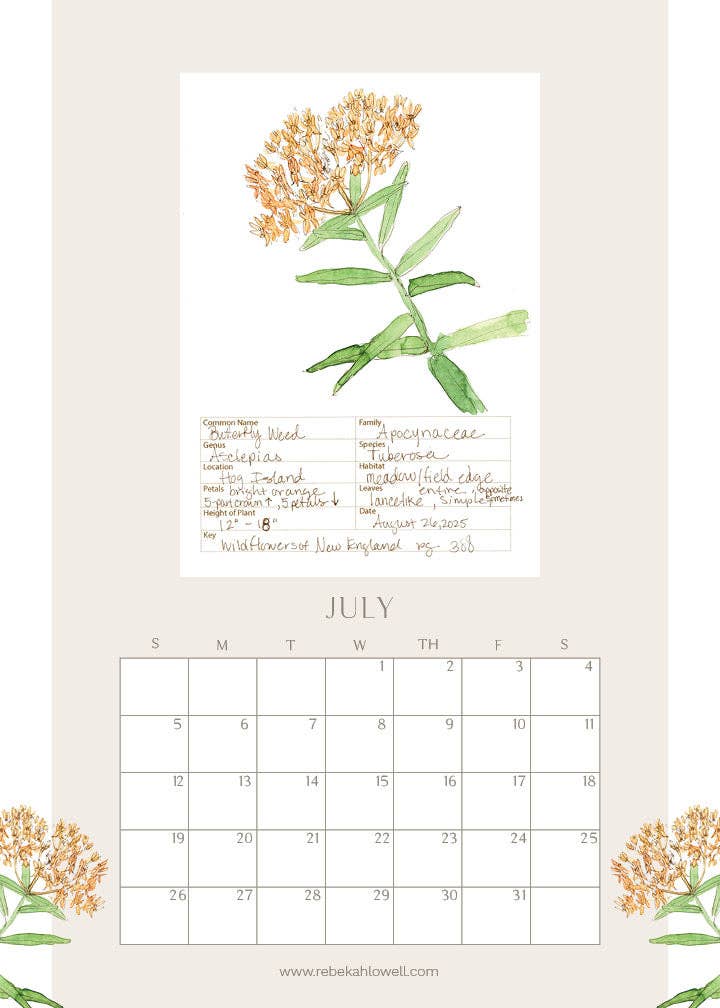 Rebekah Lowell Creative Studio - Wholesale Calendar - 2026 Wildflower Wall Calendar7