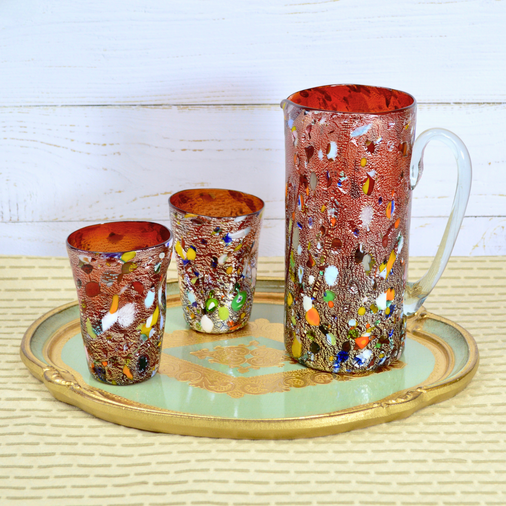 Via Graceffo – Engroshandel Pyntebakke – Florentinsk udskåret træ oval bakke, flere farver og størrelser5