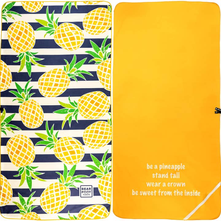 Large, quick-drying microfiber beach towel - pineapple for wholesale by BEARFOOT