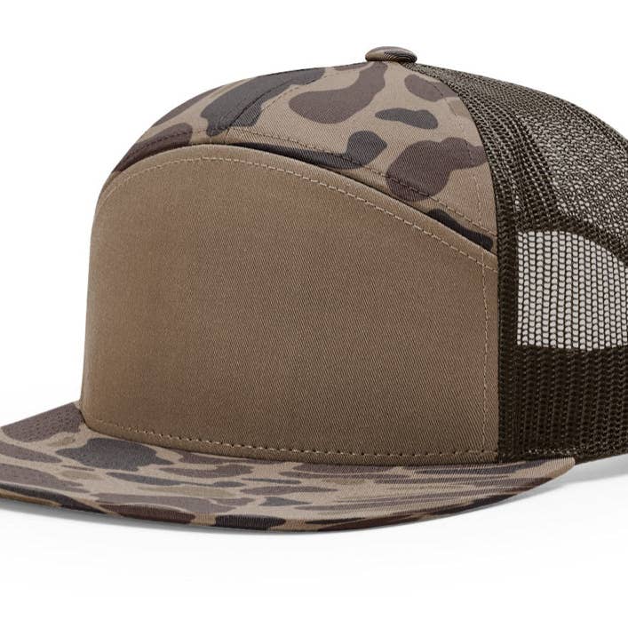Three Rivers Hat Co. - Wholesale Trucker Hat - Unisex - Bass Silhouette - Flatbill Snapback - Richardson 168P Camo