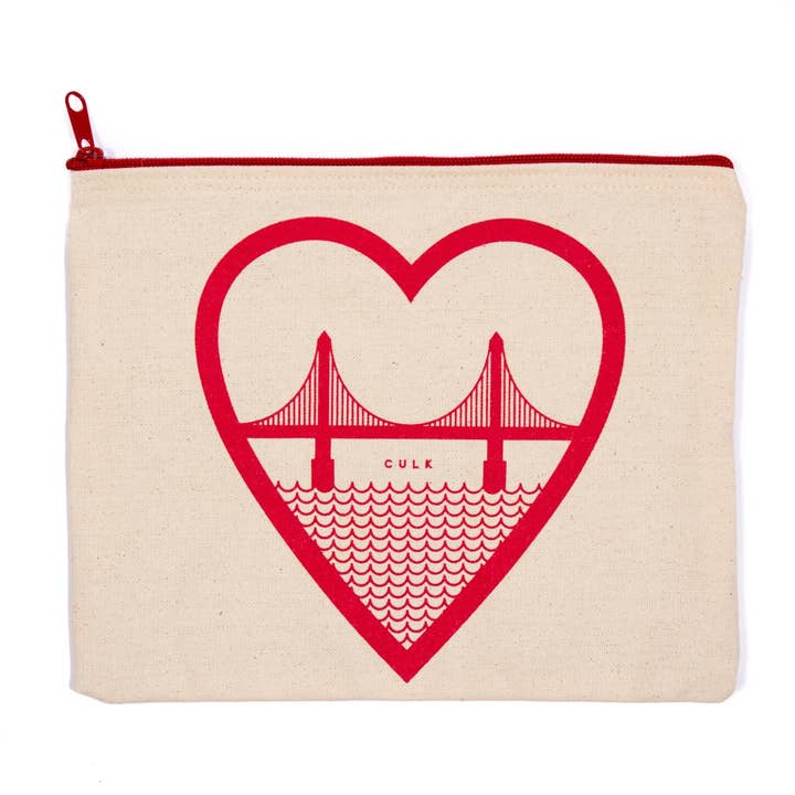 Culk - Wholesale Pouch - Women's - I Heart SF Zipper Pouch Cream