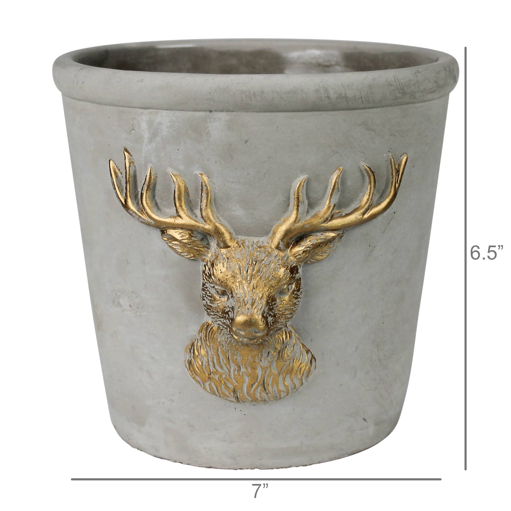 HomArt - Vente Pot - Cache-pot Cerf, Ciment2