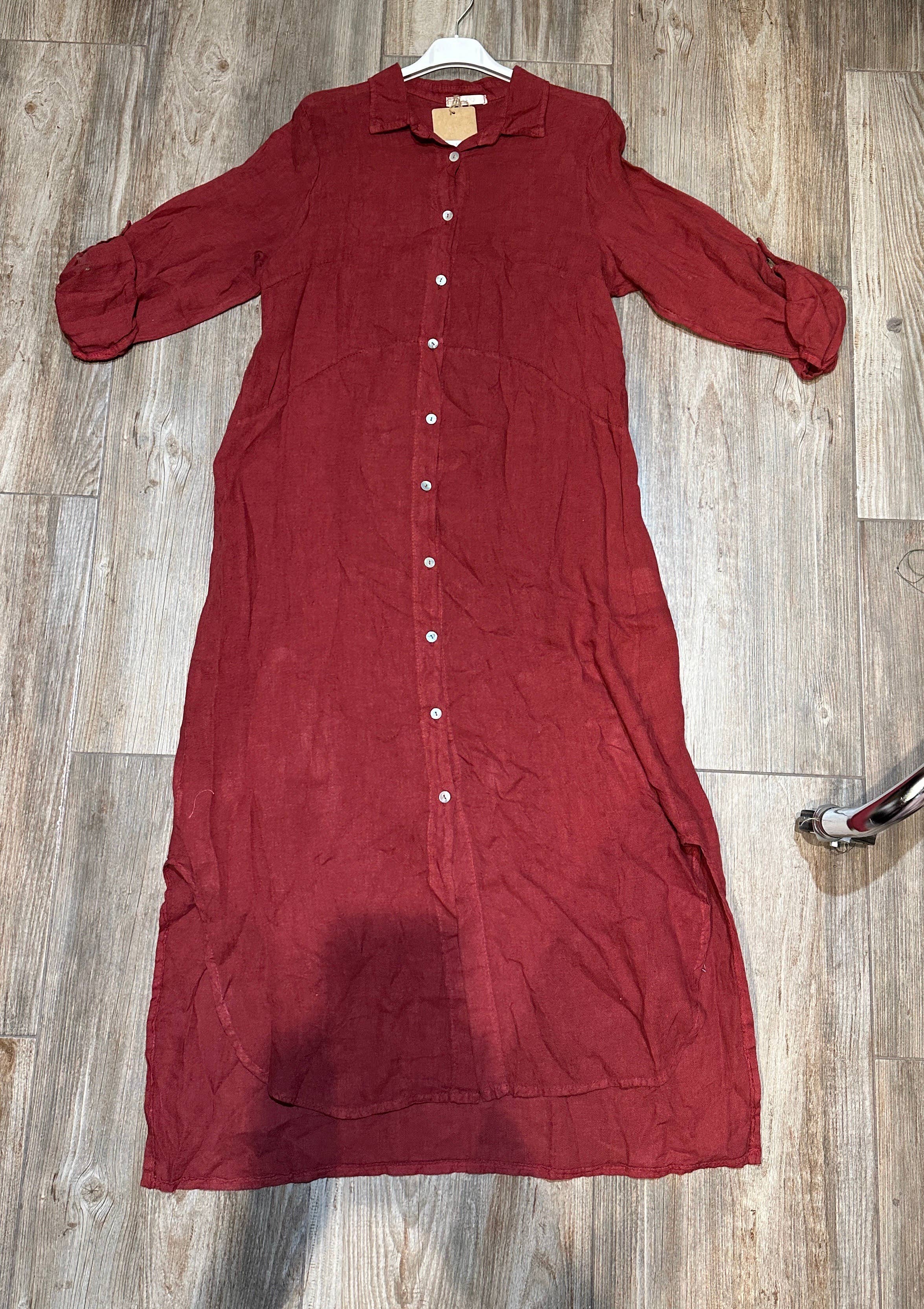 LÉA & LUC - Wholesale Dress - Women's - Long shirt dresses in 100% Linen REF. 148446