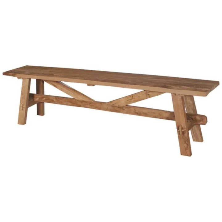 LOOMLAN - Wholesale Bench - Tucker Natural Wooden Outdoor Bench2