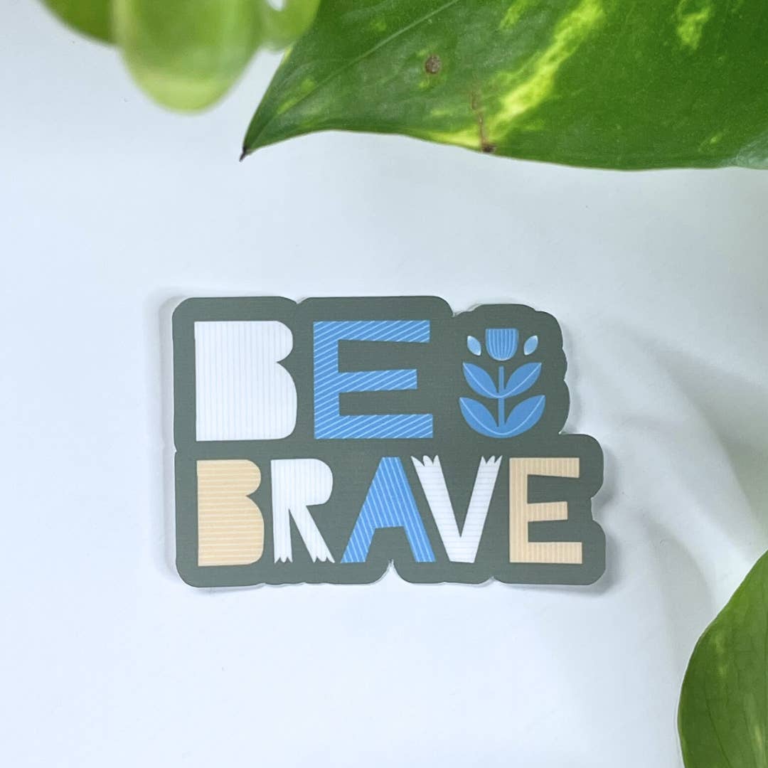 Mindful over Mind Full - Wholesale Sticker - Be Brave Mental Health Sticker | Anxiety Relief Sticker