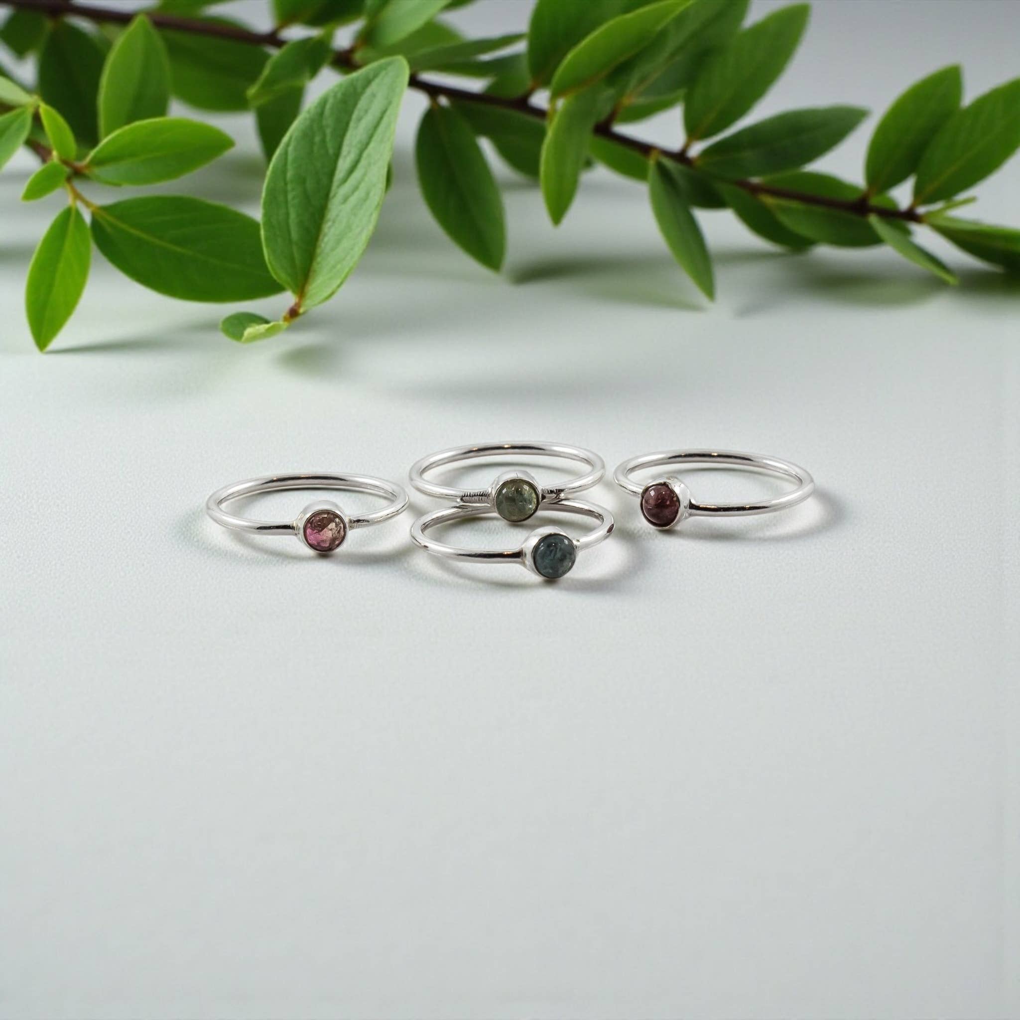 Quasar Gems USA – Großhandel Band/Stapelring – Turmalin Silberring stapelbar1