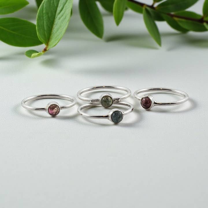Quasar Gems USA – Großhandel Band/Stapelring – Turmalin Silberring stapelbar1