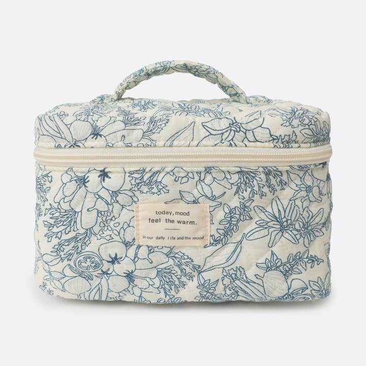 Blu Admas Beauty Case Compatto Manico Toile De Jouy in vendita all'ingrosso su Faire0