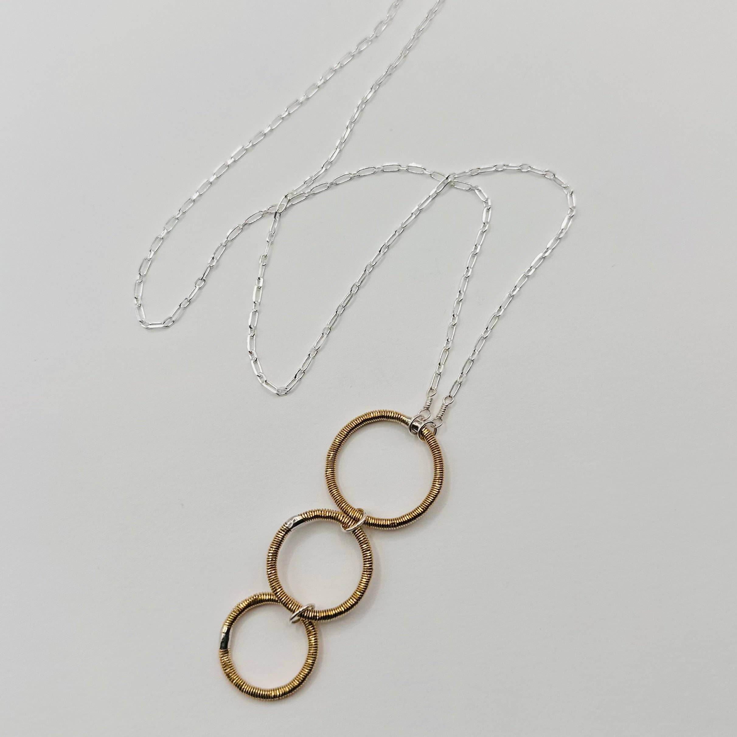 Middle Sister Designs - Wholesale Pendant/Charm Necklace - Long Triple Circle Bass String Necklace7