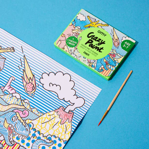 OMY - Wholesale DIY Craft Kit - Kids - Dinos paint activity - with brush + pre-applied paint