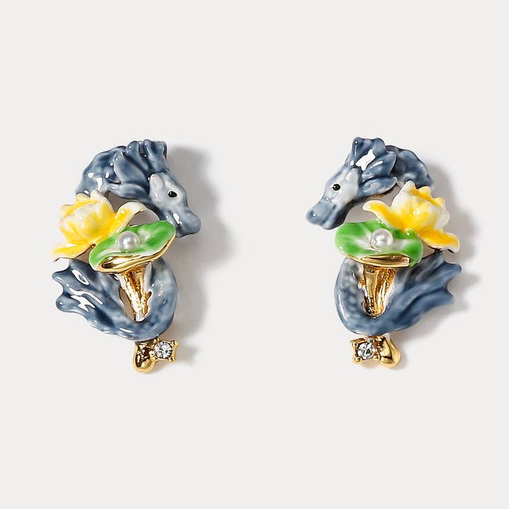Dragon Lotus Earrings for wholesale by Verdivine