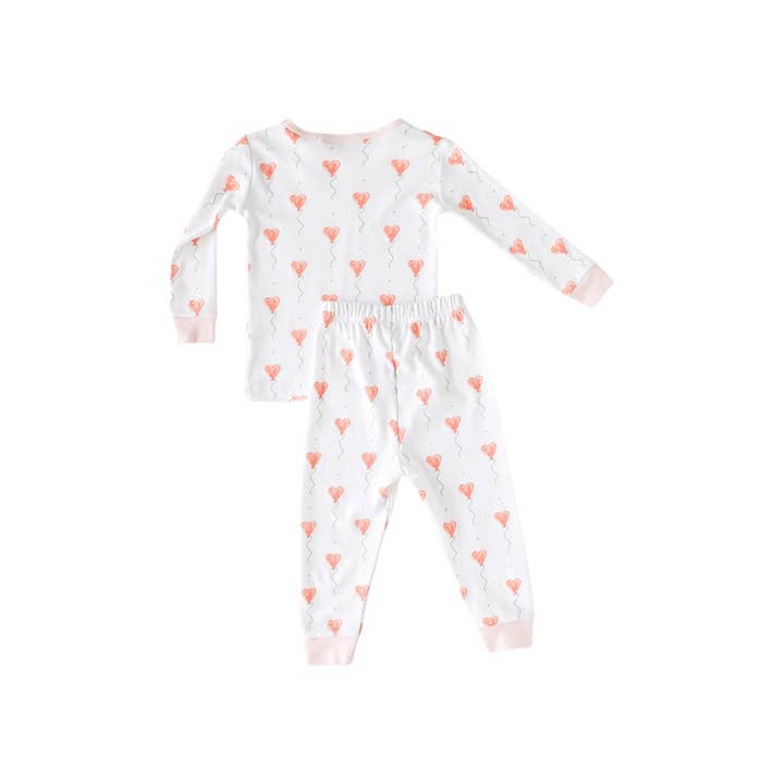 Pineapple Sunshine - Wholesale Sleepwear Set - Kids - White Heart Balloon Pajama Set