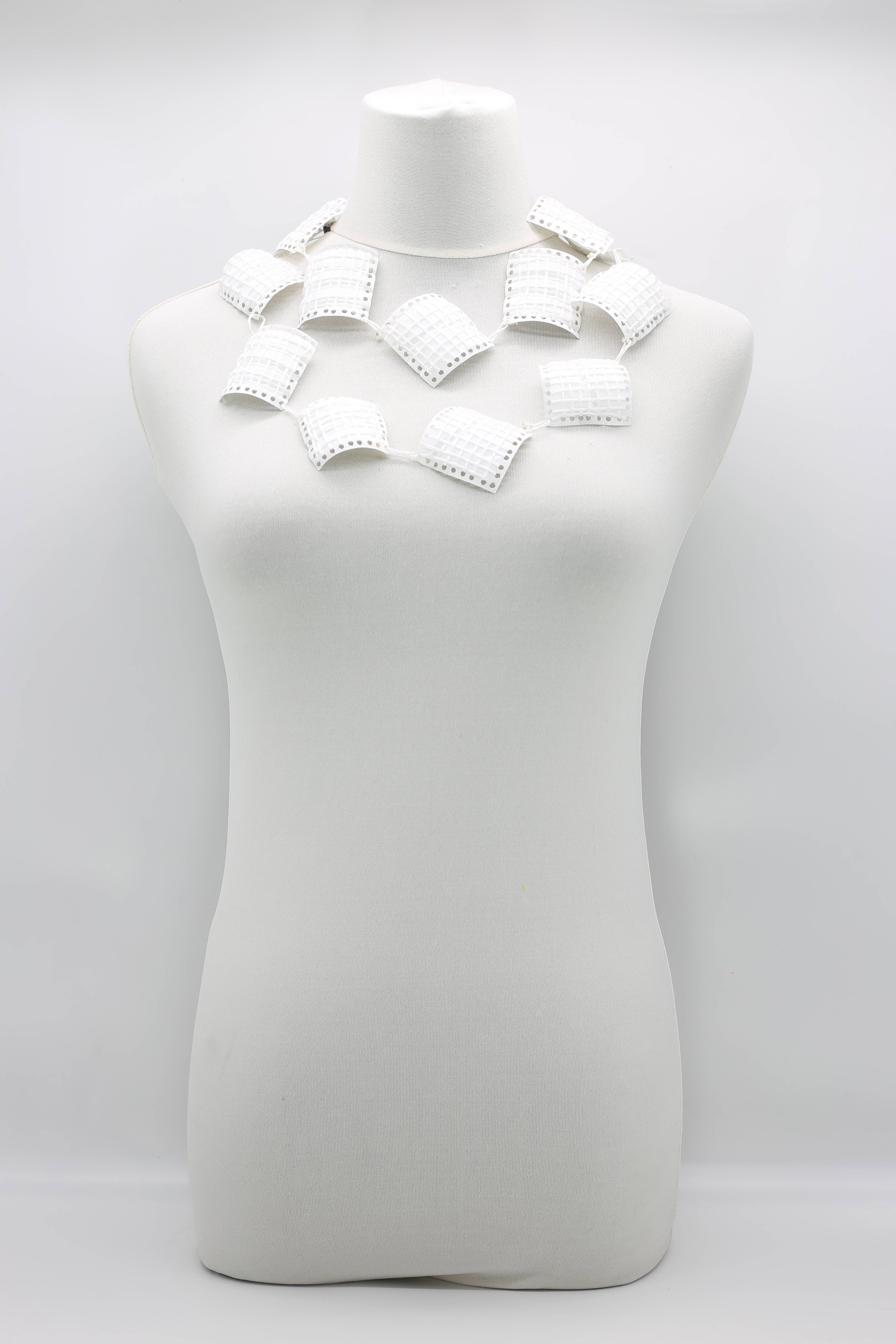 Jianhui London - Wholesale Bib Necklace - Thread On Square Recycled Plastic Necklace7