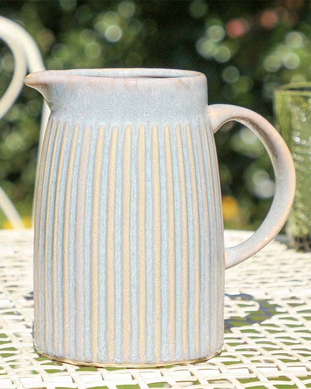 Dibor – wholesale Vase – Ribbed Blue Pitcher Jug Vase9