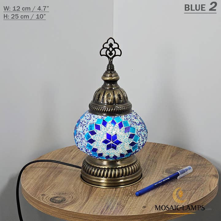 Mosaic Lamps – wholesale Accent/desk lamp – Small Turkish Mosaic Table Lamp, Medium Globe Tiny Desk Ligh5