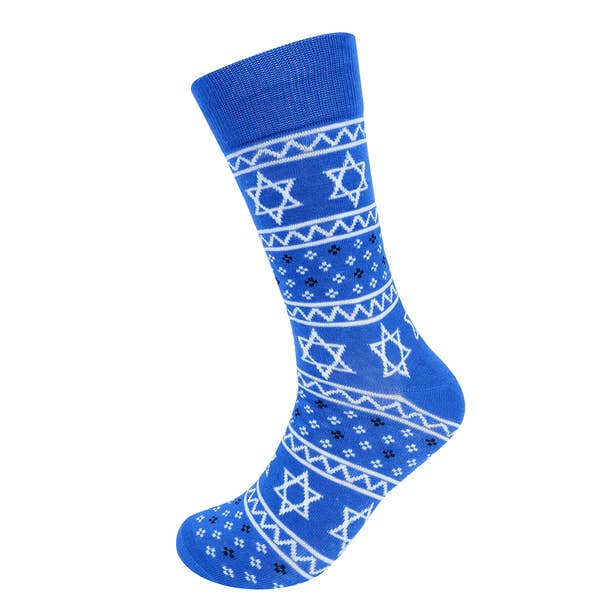 Selini New York - Wholesale Socks - Men's - Men's Star of David - Hanukkah - Novelty Socks1