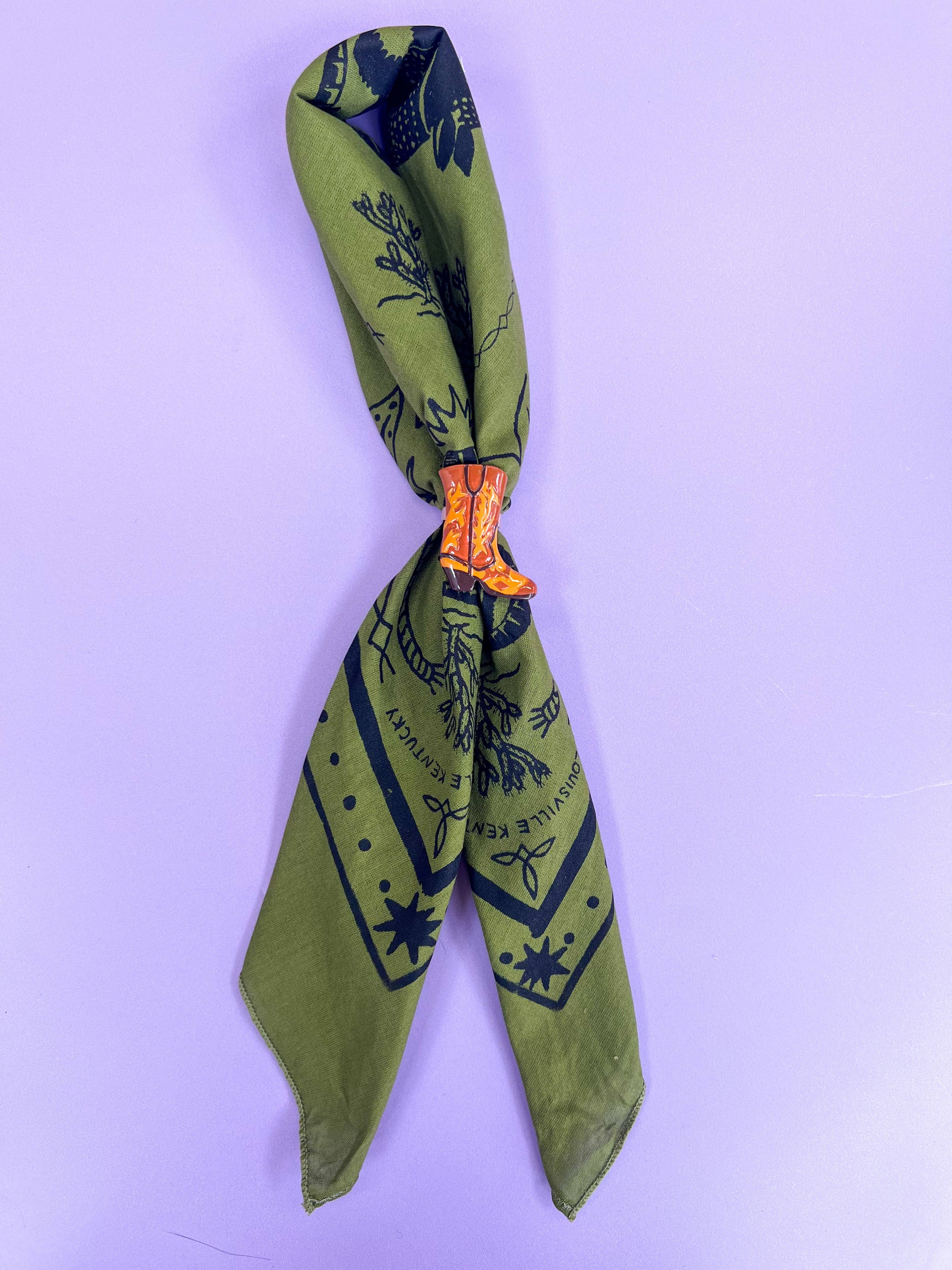 Velvet Outlaw - Wholesale Scarf Clip - Women's - Colorful Cowboy Boot Bandana Slide - Multiple Colors10