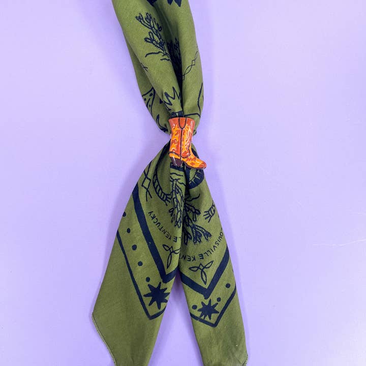 Velvet Outlaw - Wholesale Scarf Clip - Women's - Colorful Cowboy Boot Bandana Slide - Multiple Colors10