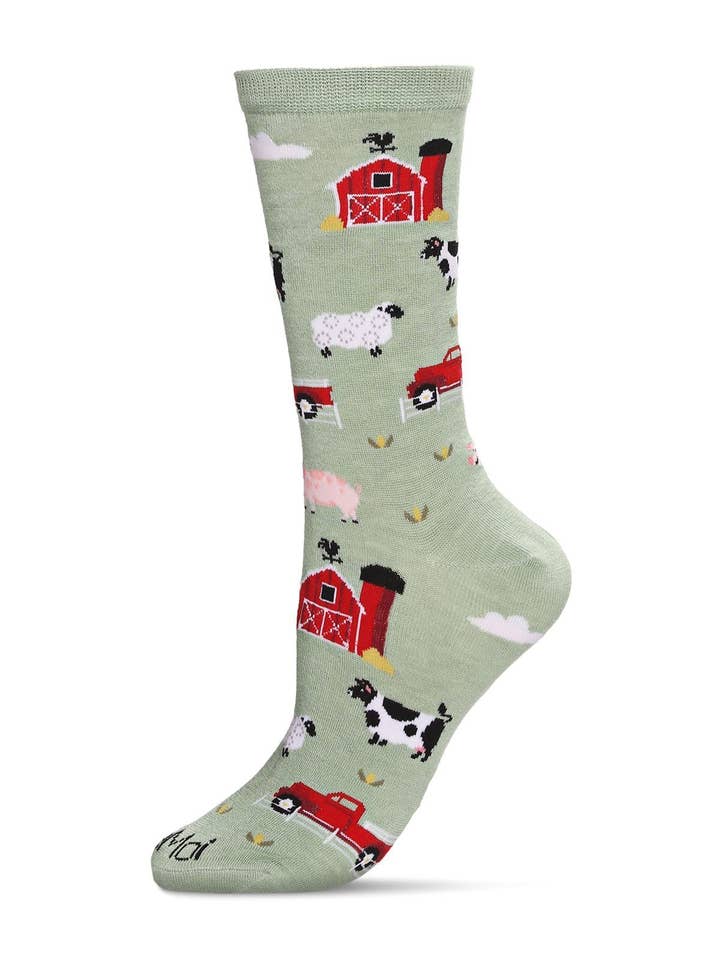 Moss Farm Fun Bamboo Blend Crew Socks for wholesale on Faire