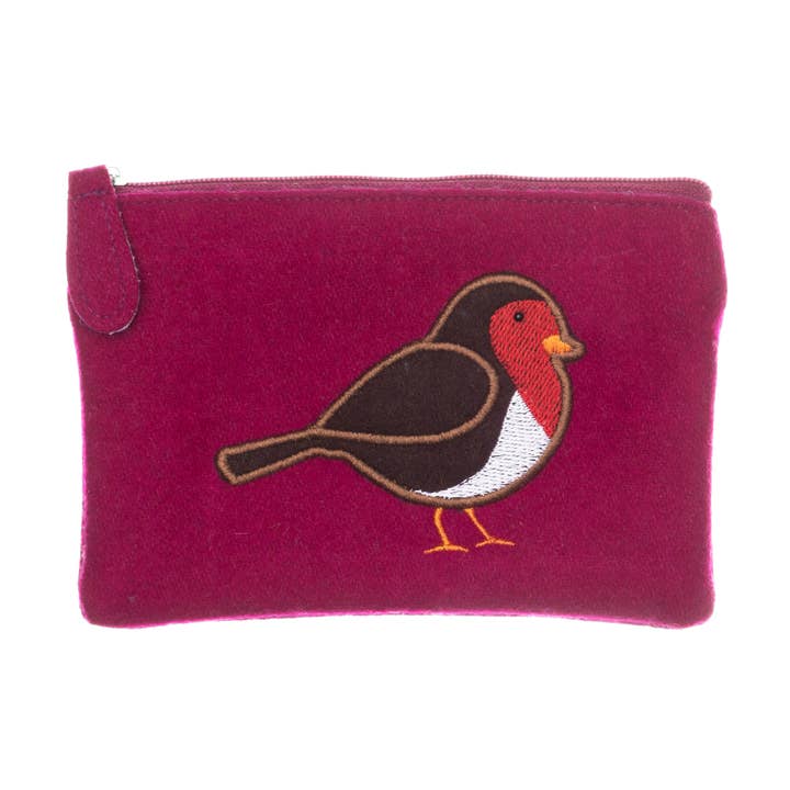 Felt Robin Purse for wholesale by Just Trade UK