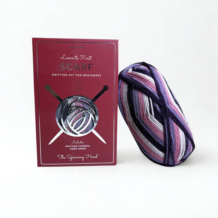 NOUVEAU ! Kit pour apprendre à tricoter une écharpe pour débutants | Fresh Figs pour la vente par The Spinning Hand - Luxury Knitting Kits