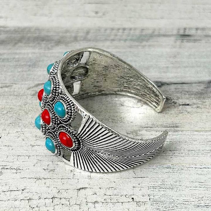 Artini Accessories - Wholesale Cuff Bracelet - Bejeweled Western Stone Bangle7